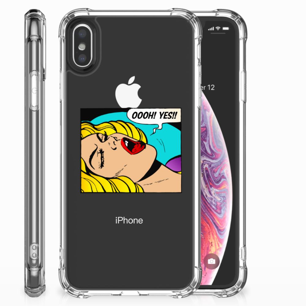Apple iPhone Xs Max Anti Shock Bumper Case Popart Oh Yes