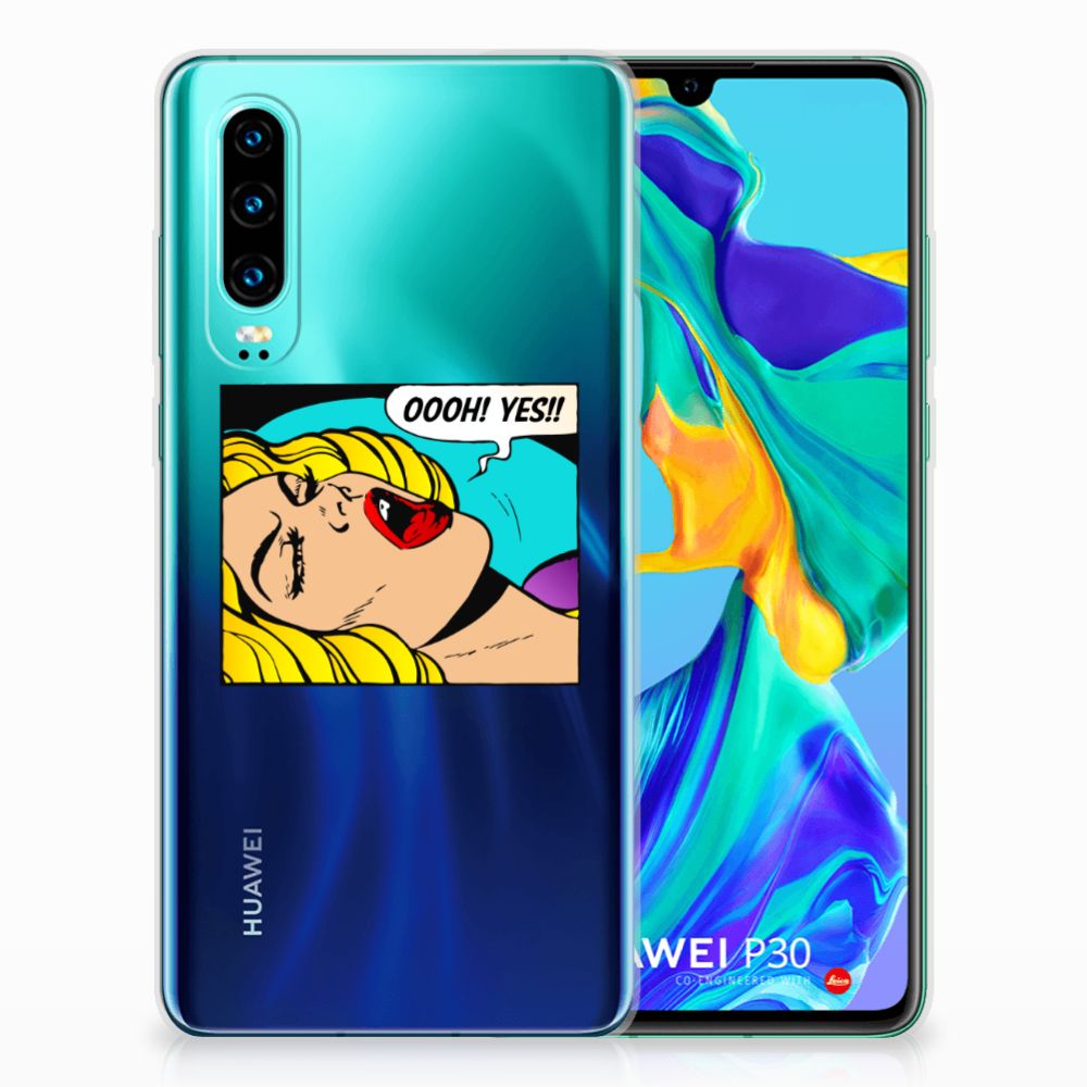 Huawei P30 Silicone Back Cover Popart Oh Yes