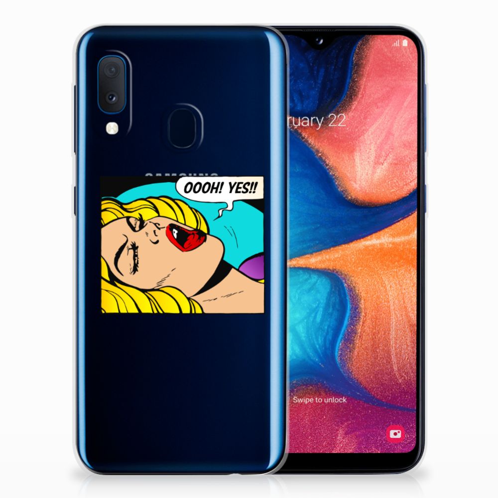 Samsung Galaxy A20e Silicone Back Cover Popart Oh Yes