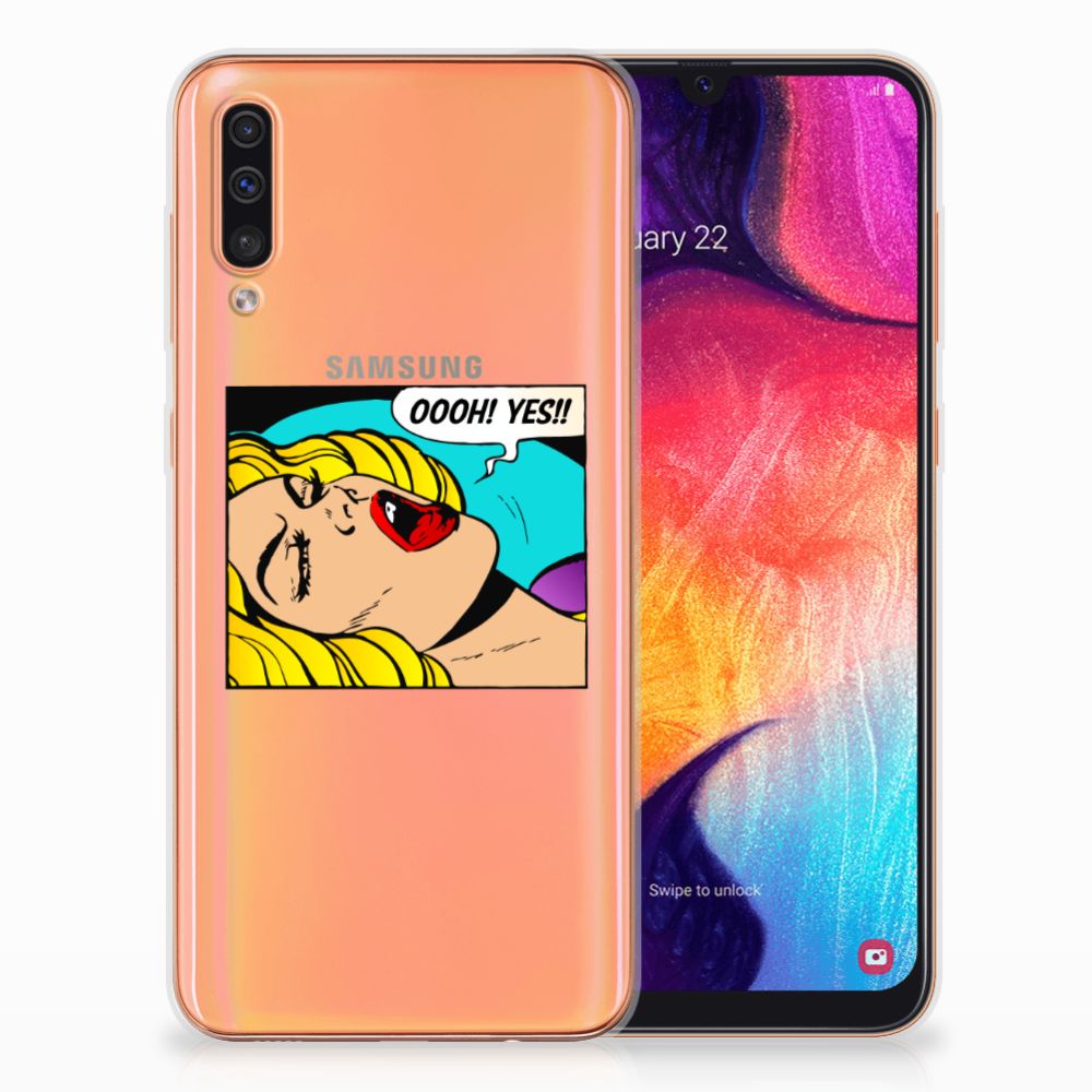 Samsung Galaxy A50 Silicone Back Cover Popart Oh Yes