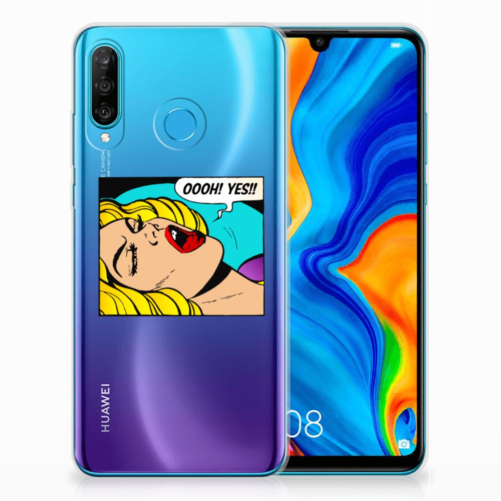 Huawei P30 Lite Silicone Back Cover Popart Oh Yes