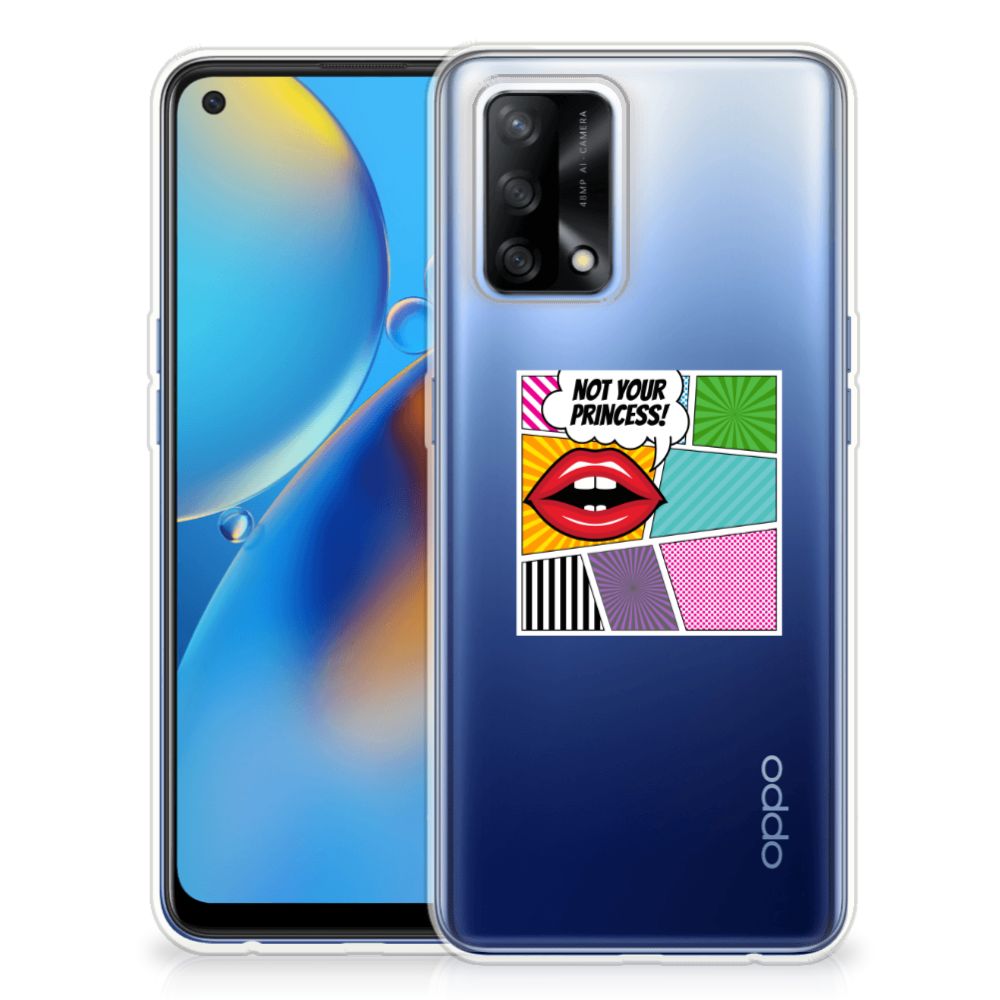 OPPO A74 4G Silicone Back Cover Popart Princess