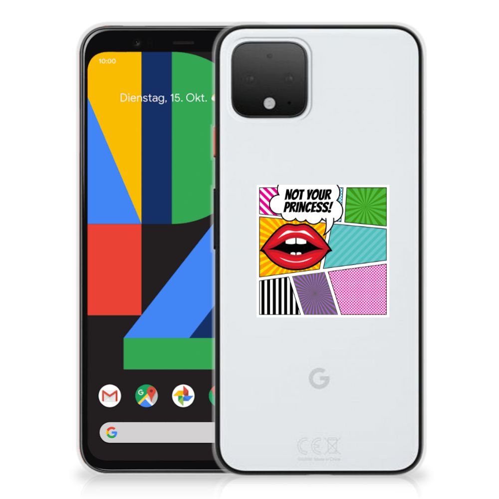 Google Pixel 4 Silicone Back Cover Popart Princess