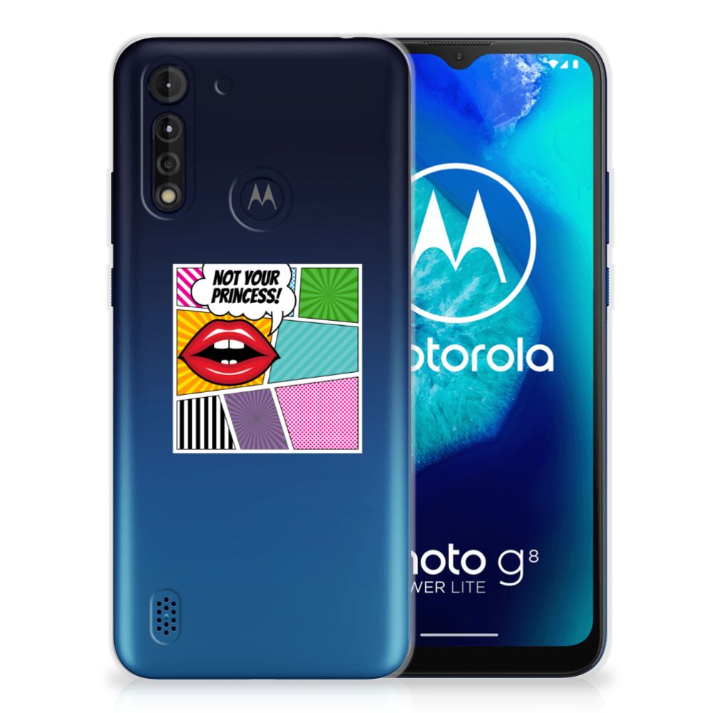 Motorola Moto G8 Power Lite Silicone Back Cover Popart Princess