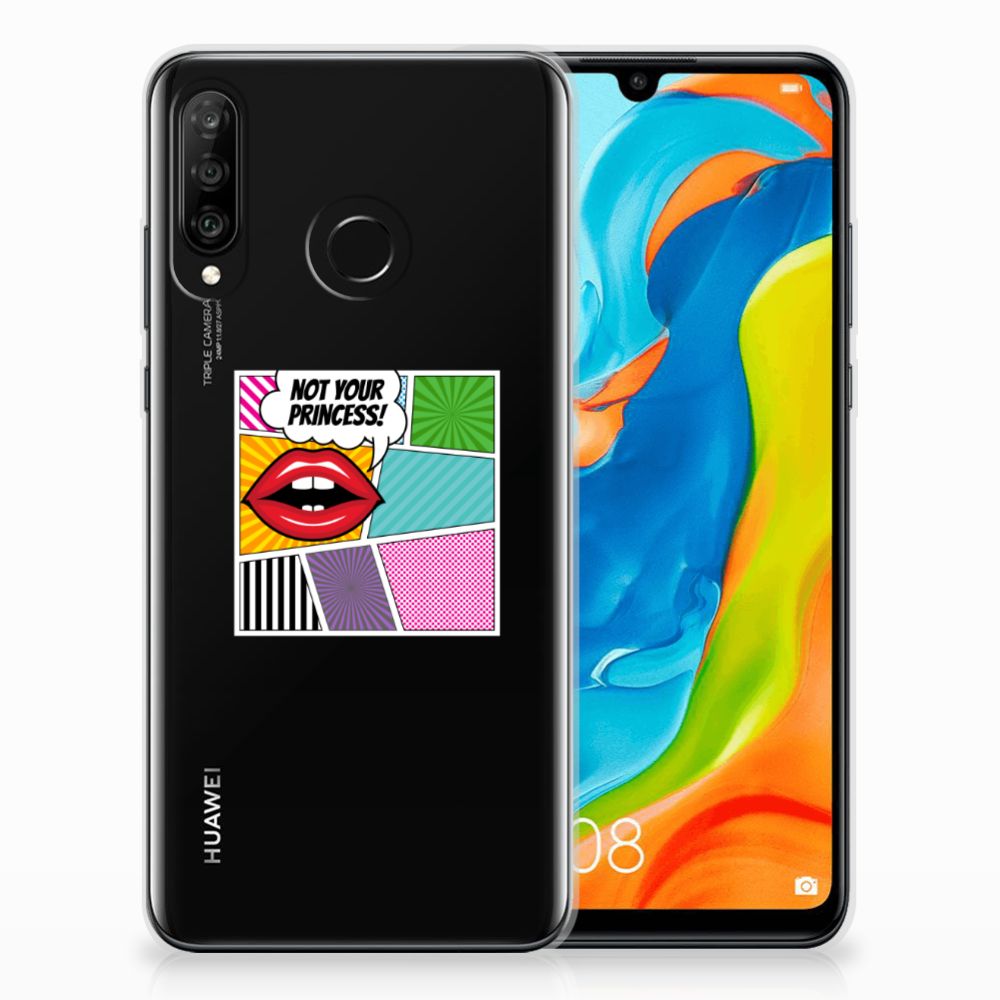 Huawei P30 Lite Silicone Back Cover Popart Princess