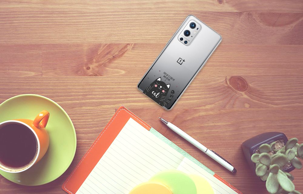 OnePlus 9 Pro Telefoonhoesje met Naam Cat Good Day