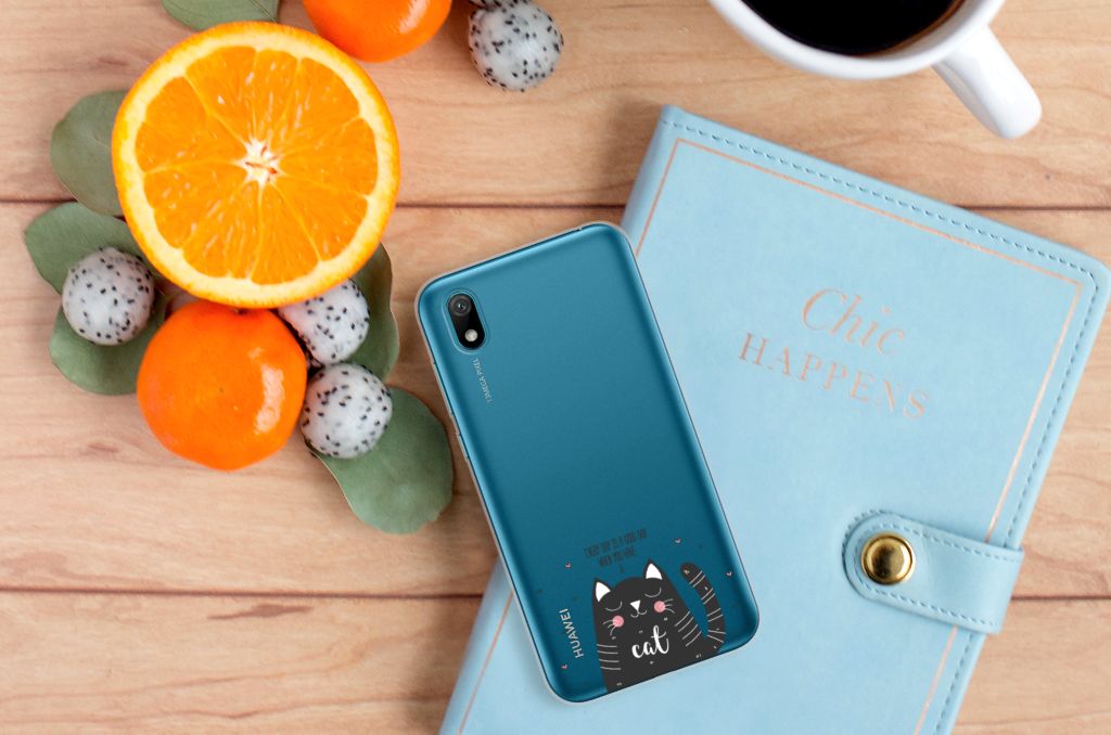 Huawei Y5 (2019) Telefoonhoesje met Naam Cat Good Day