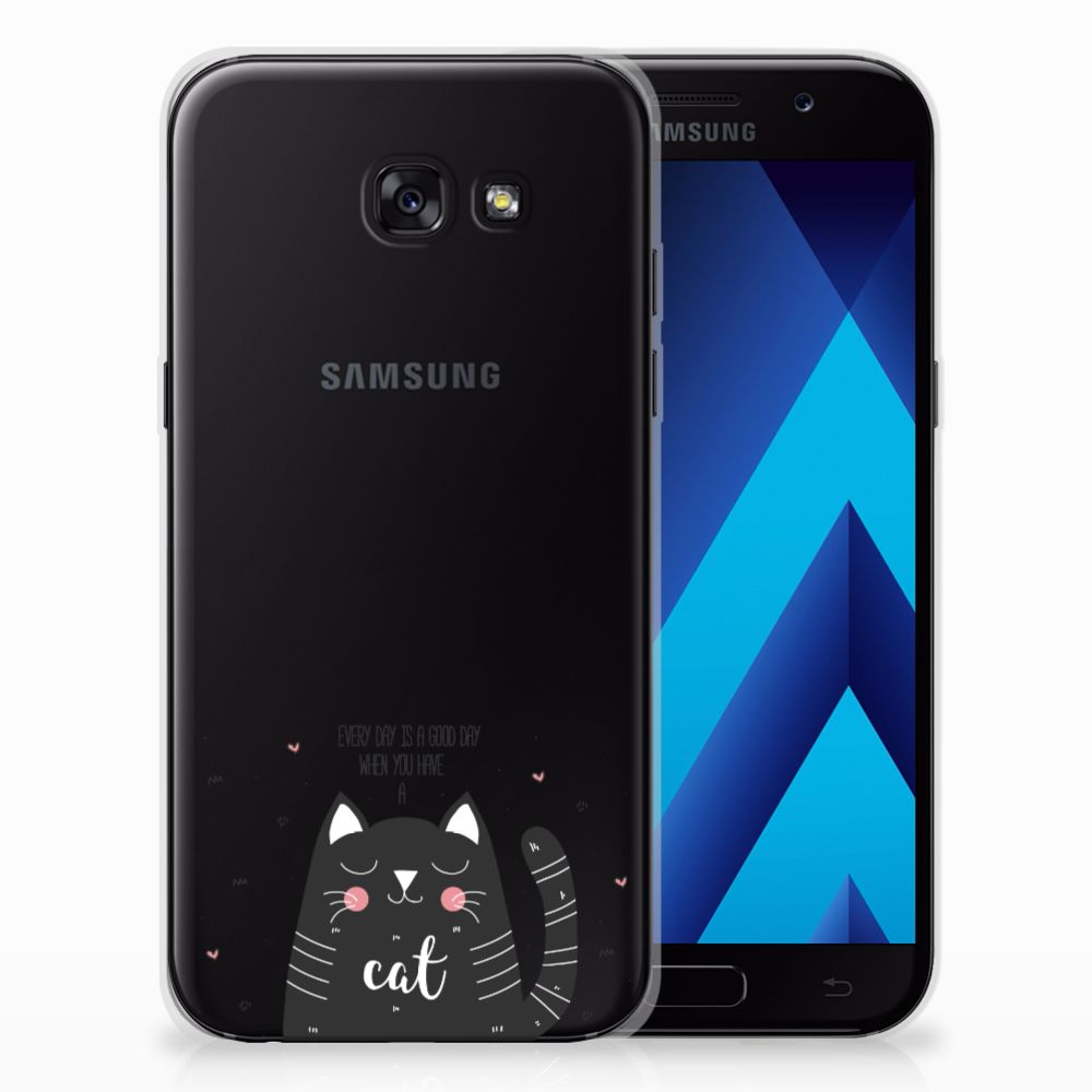 Samsung Galaxy A5 2017 Telefoonhoesje met Naam Cat Good Day