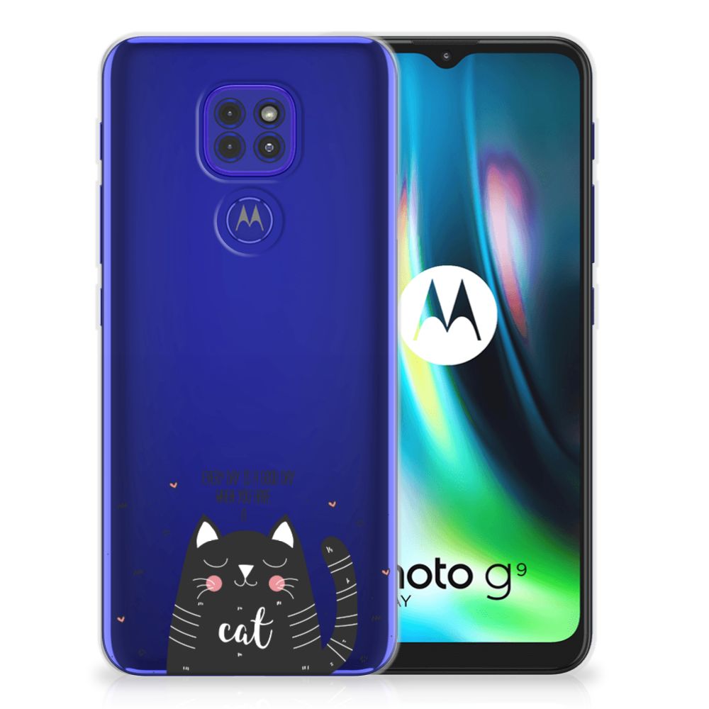 Motorola Moto G9 Play | E7 Plus Telefoonhoesje met Naam Cat Good Day