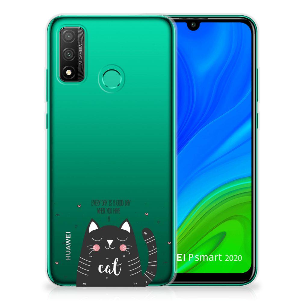 Huawei P Smart 2020 Telefoonhoesje met Naam Cat Good Day