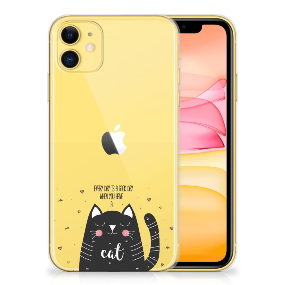 Apple iPhone 11 Telefoonhoesje met Naam Cat Good Day