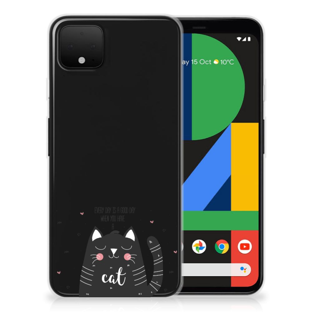 Google Pixel 4 XL Telefoonhoesje met Naam Cat Good Day