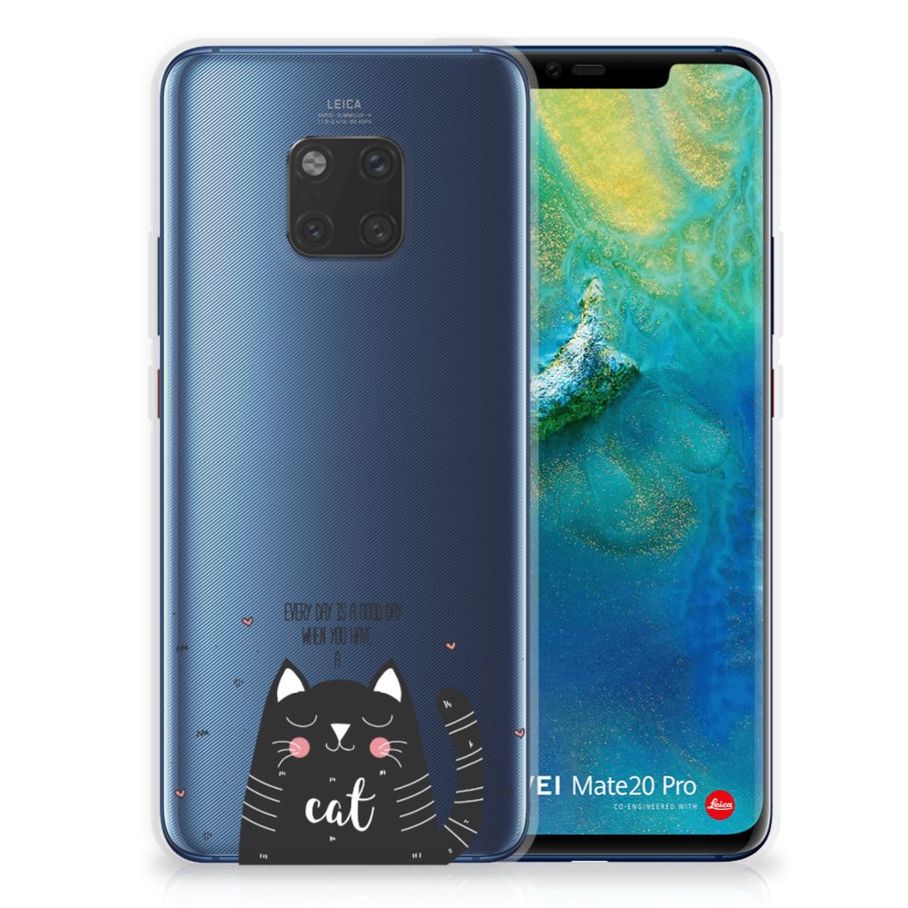 Huawei Mate 20 Pro Telefoonhoesje met Naam Cat Good Day