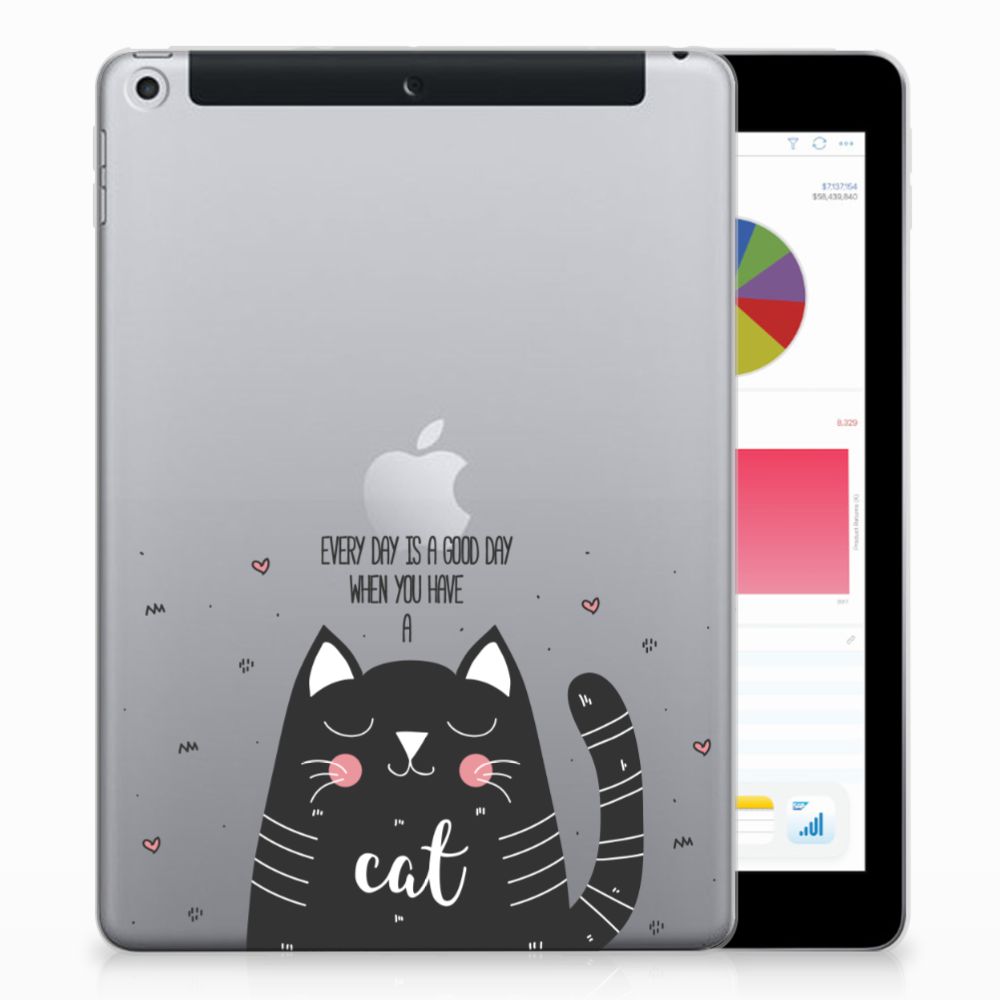 Apple iPad 9.7 2018 | 2017 Tablethoesje Design Cat Good Day