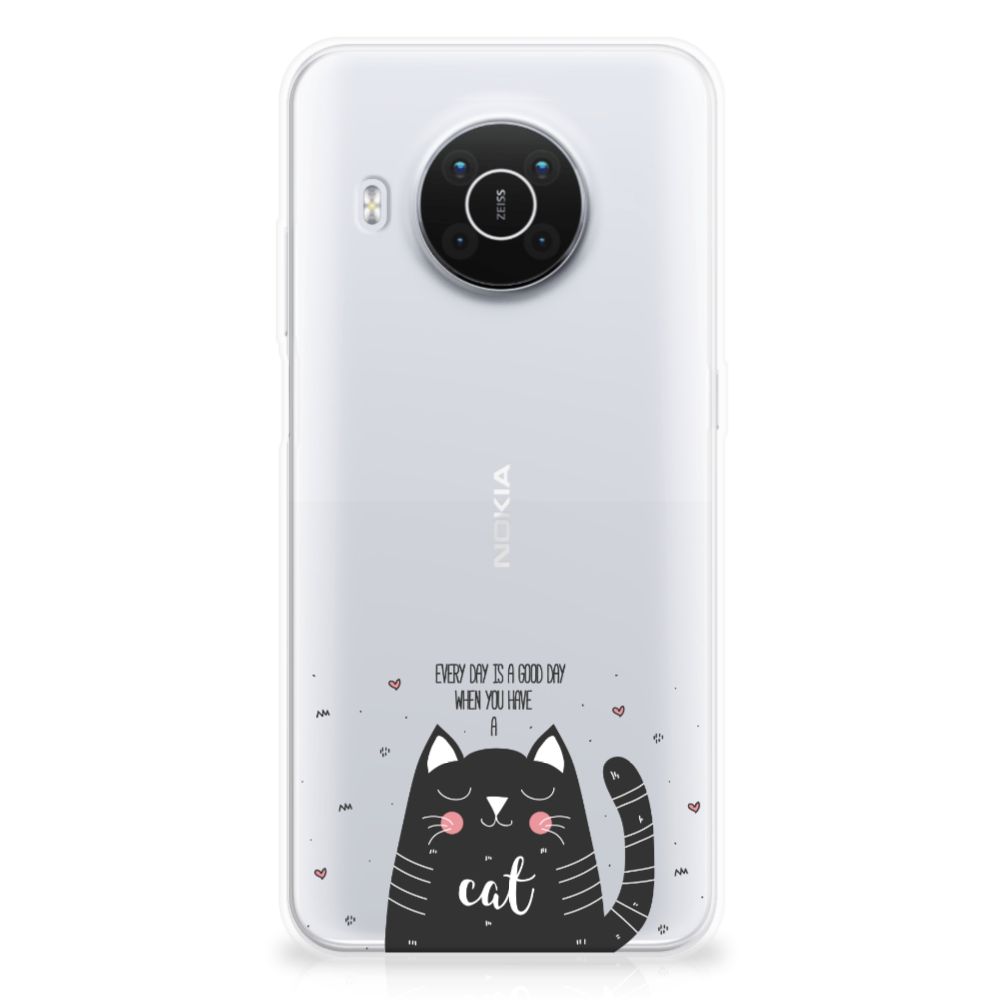 Nokia X10 | X20 Telefoonhoesje met Naam Cat Good Day