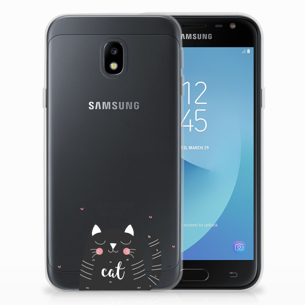 Samsung Galaxy J3 2017 Telefoonhoesje met Naam Cat Good Day