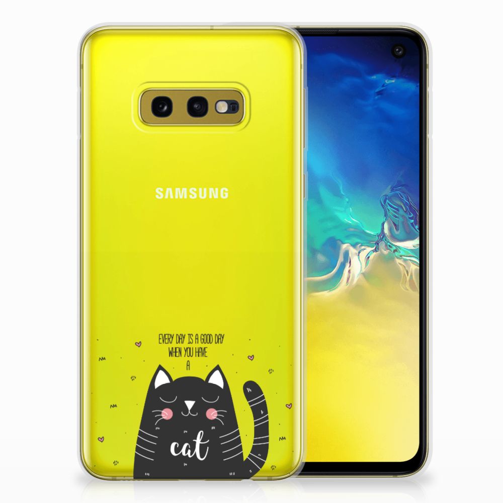 Samsung Galaxy S10e Telefoonhoesje met Naam Cat Good Day