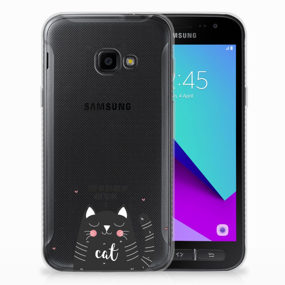 Samsung Galaxy Xcover 4 | Xcover 4s Telefoonhoesje met Naam Cat Good Day