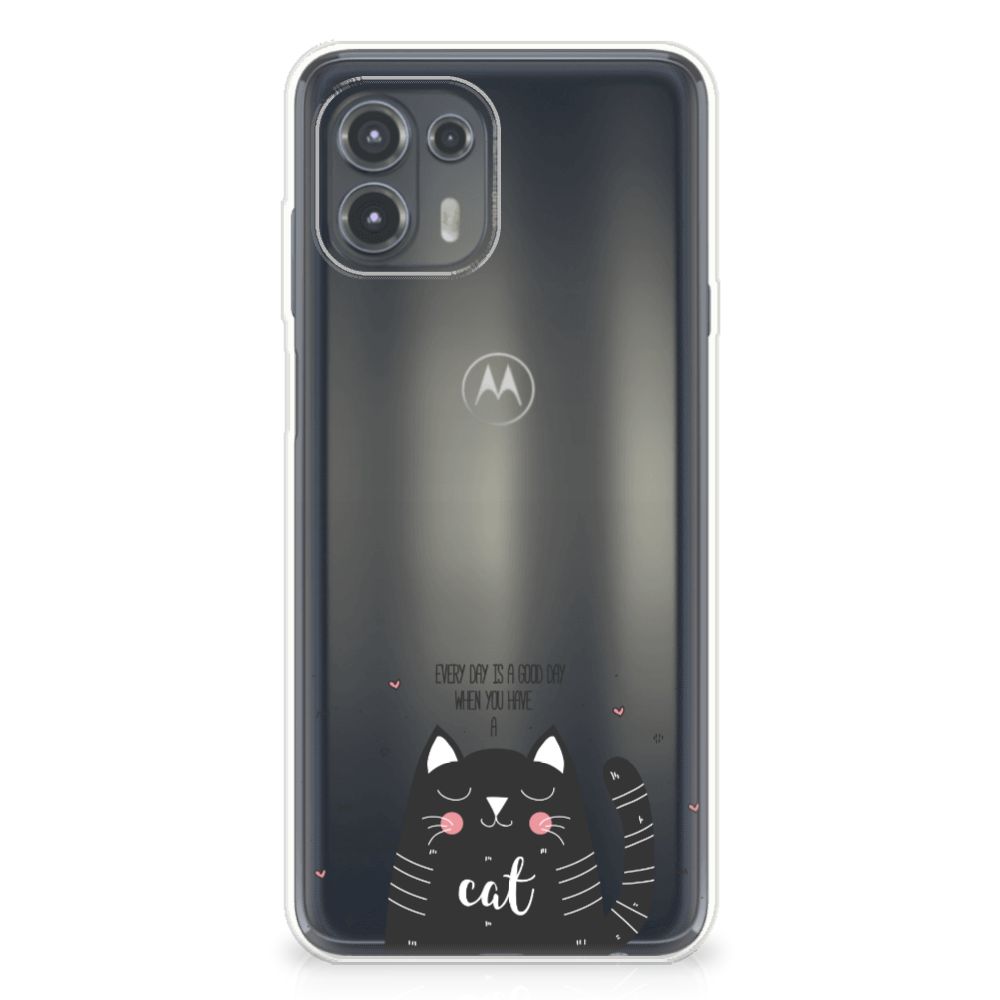 Motorola Edge 20 Lite Telefoonhoesje met Naam Cat Good Day