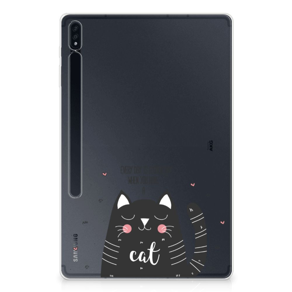 Samsung Galaxy Tab S7 Plus | S8 Plus Tablet Back Cover Cat Good Day