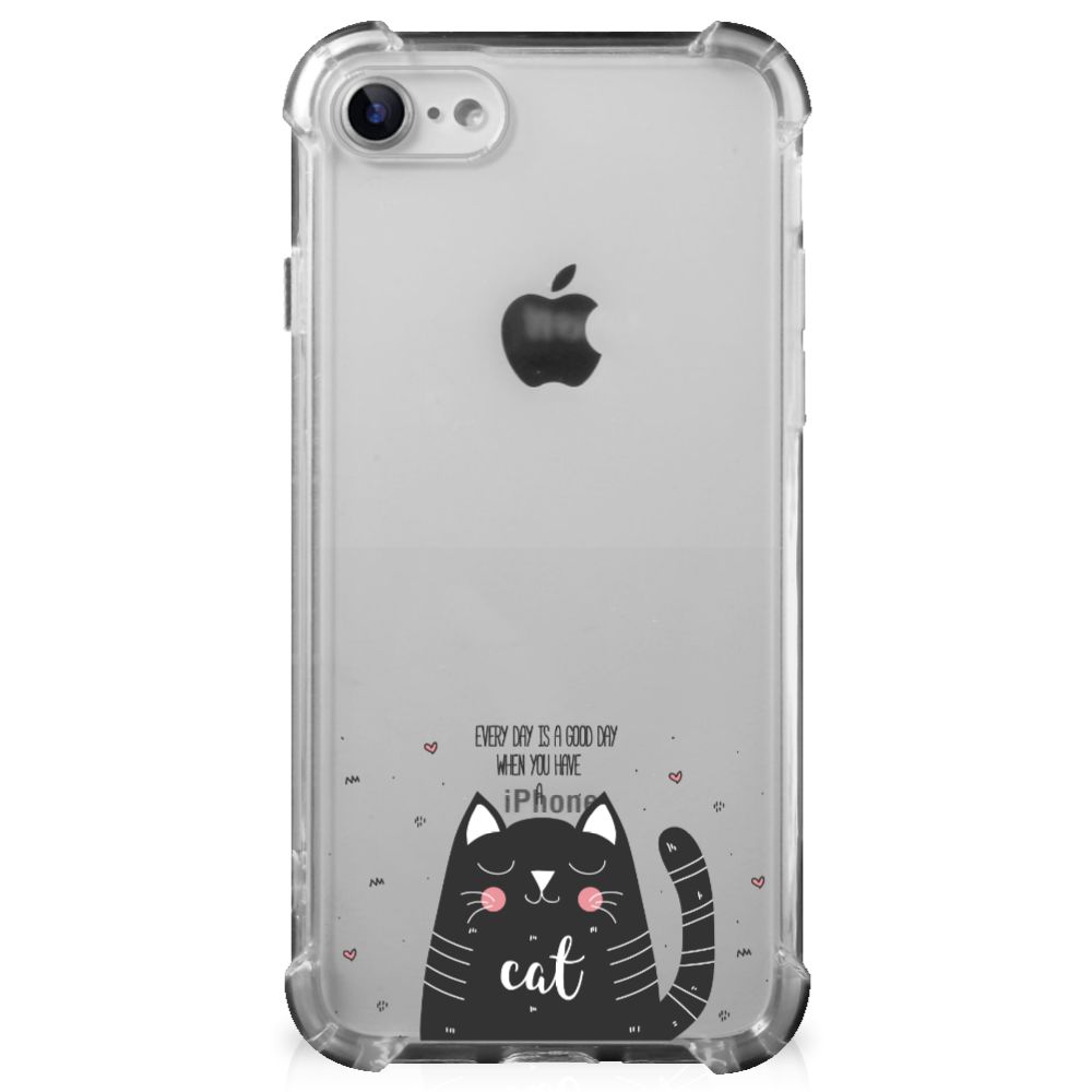 iPhone SE 2022/2020 | iPhone 8/7 Stevig Bumper Hoesje Cat Good Day
