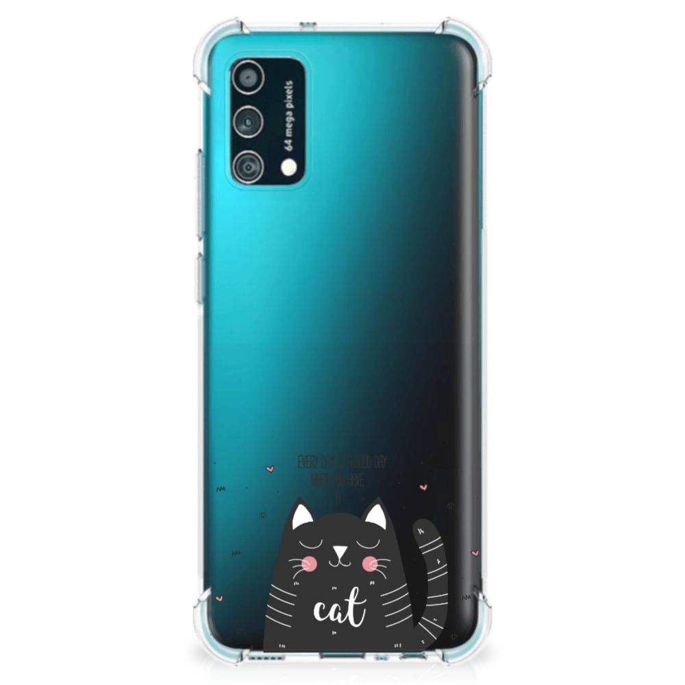Samsung Galaxy M02s | A02s Stevig Bumper Hoesje Cat Good Day