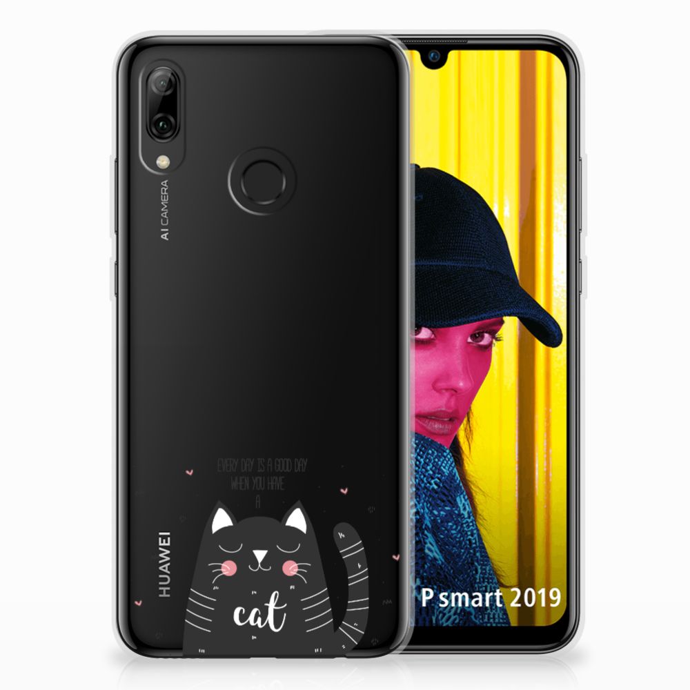 Huawei P Smart 2019 Telefoonhoesje met Naam Cat Good Day