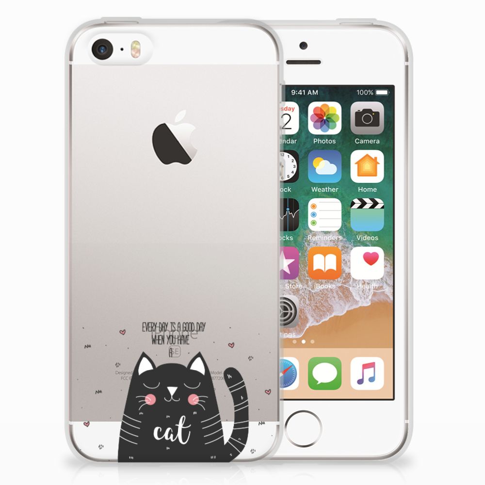 Apple iPhone SE | 5S Telefoonhoesje met Naam Cat Good Day