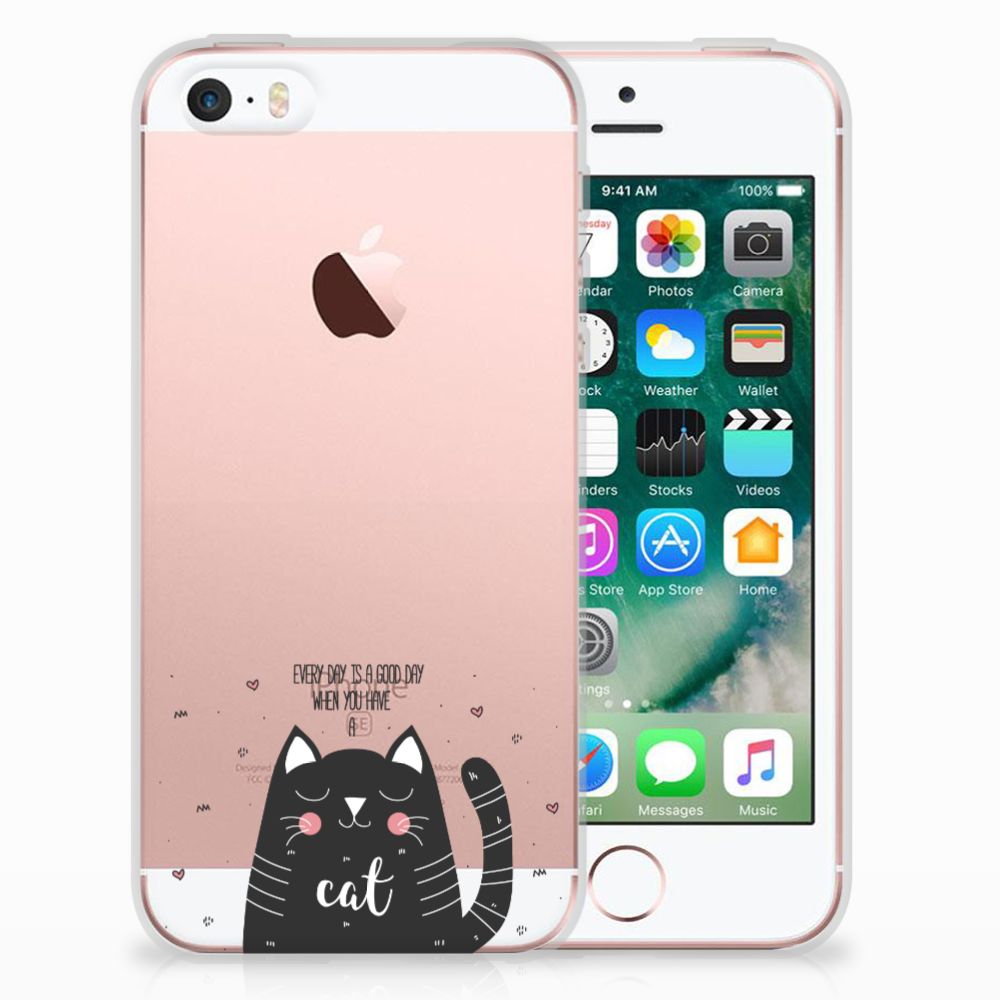 Apple iPhone SE | 5S Telefoonhoesje met Naam Cat Good Day
