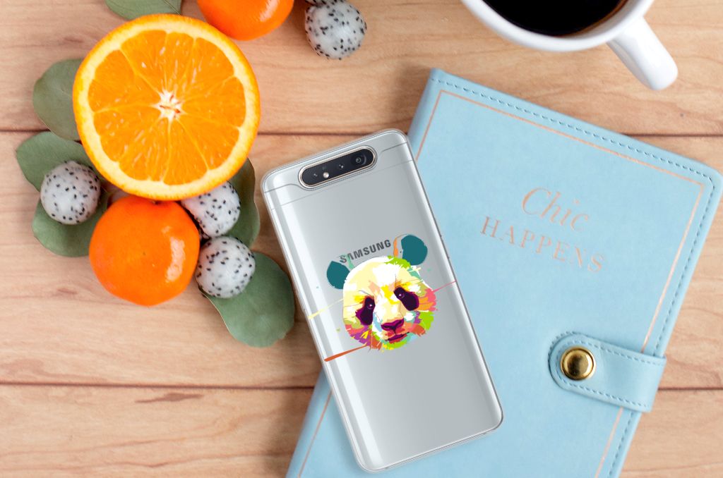 Samsung Galaxy A80 Telefoonhoesje met Naam Panda Color