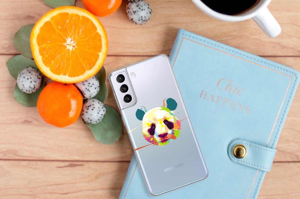 Samsung Galaxy S21 Plus Telefoonhoesje met Naam Panda Color
