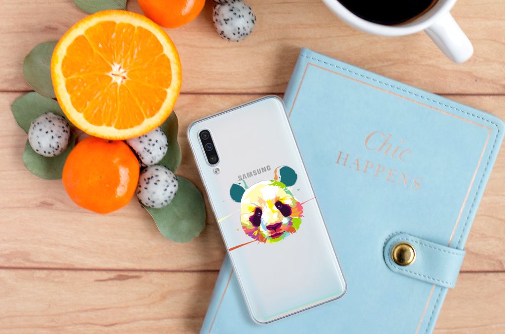 Samsung Galaxy A50 Telefoonhoesje met Naam Panda Color