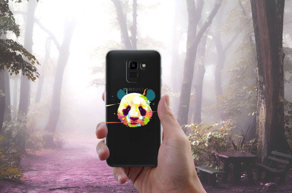 Samsung Galaxy J6 2018 Telefoonhoesje met Naam Panda Color