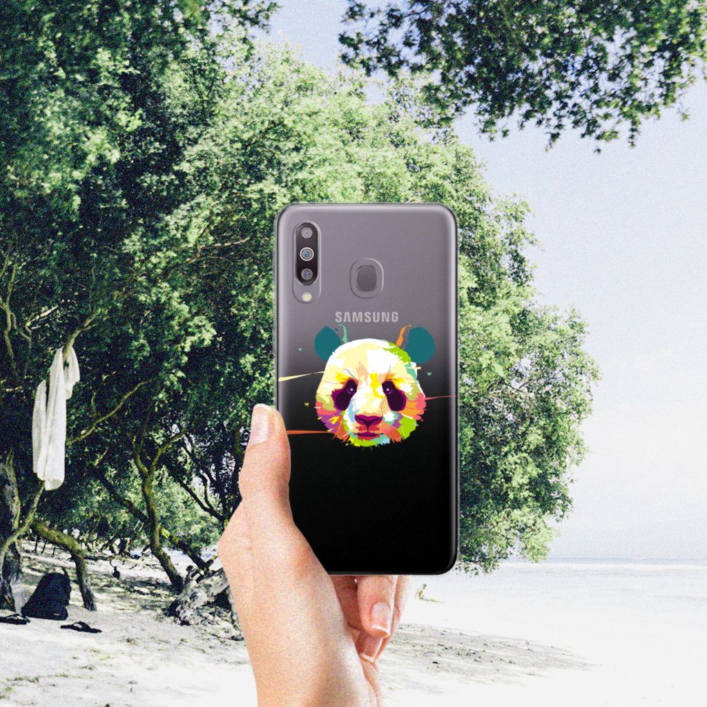 Samsung Galaxy M30 Telefoonhoesje met Naam Panda Color