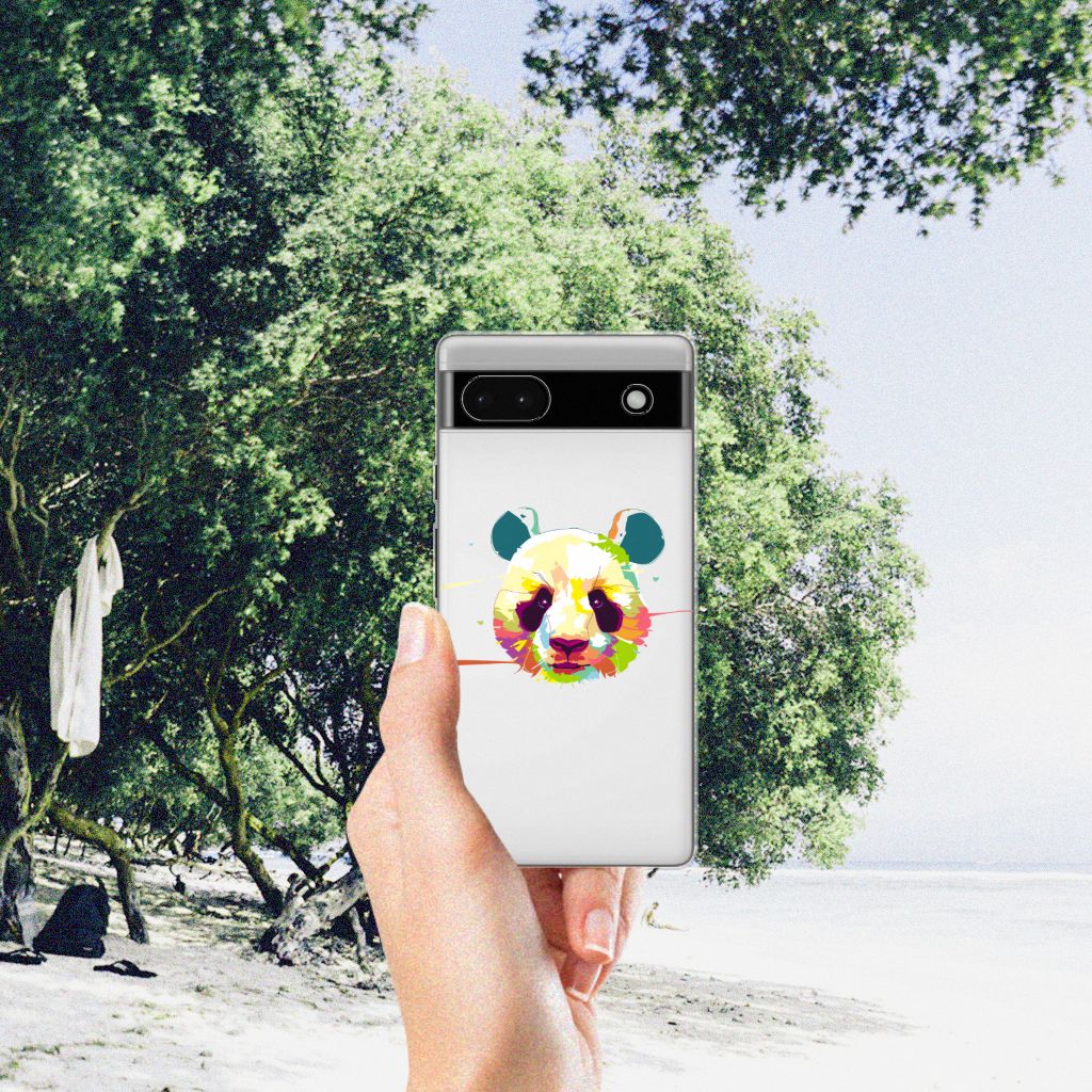 Google Pixel 6A Telefoonhoesje met Naam Panda Color