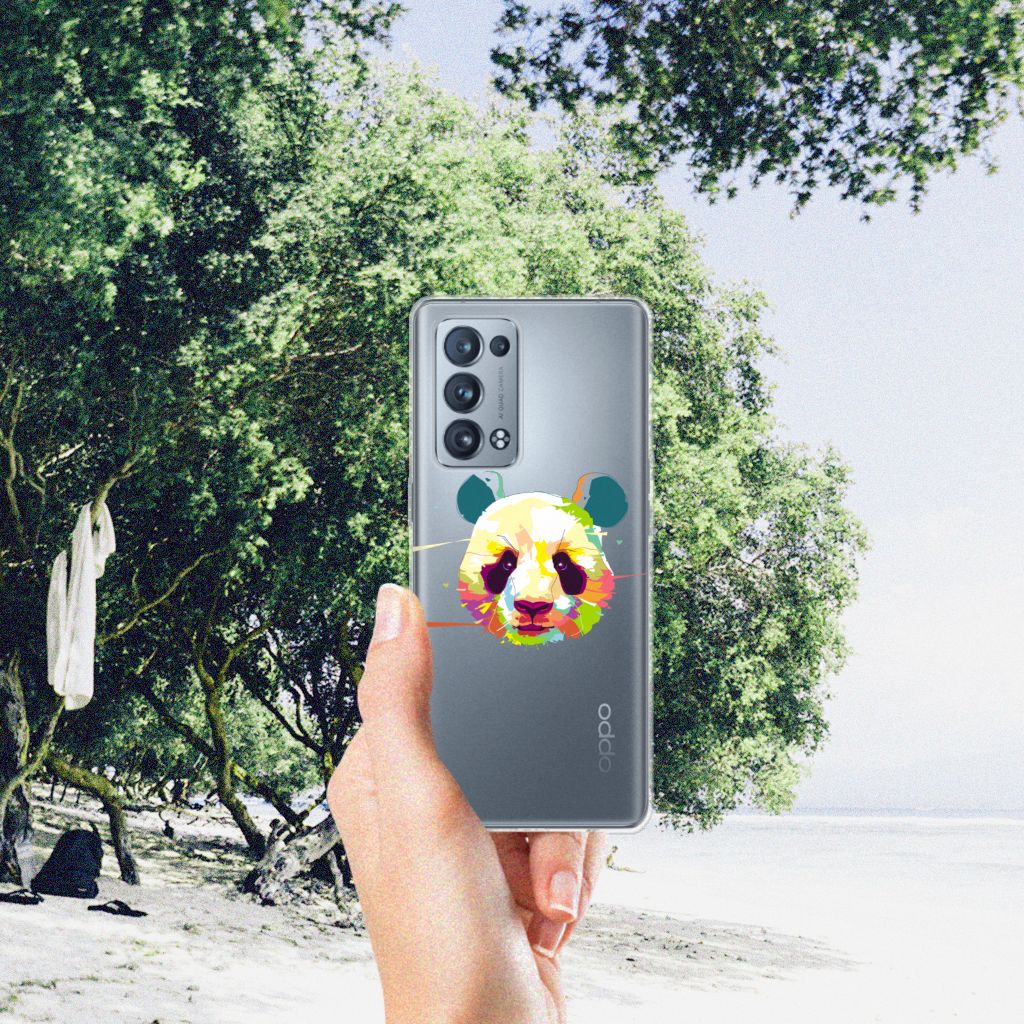 OPPO Reno 6 Pro Plus 5G Telefoonhoesje met Naam Panda Color