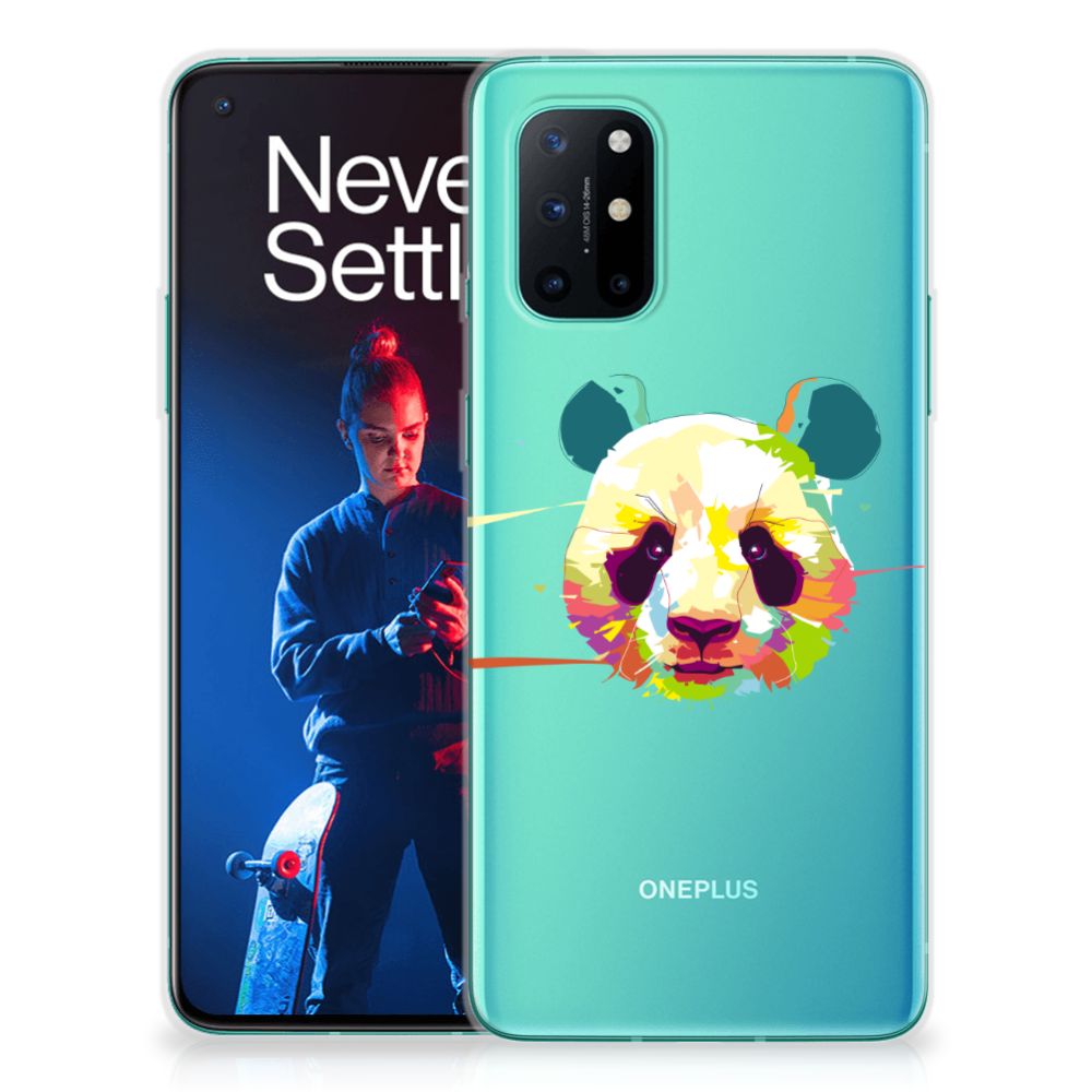 OnePlus 8T Telefoonhoesje met Naam Panda Color