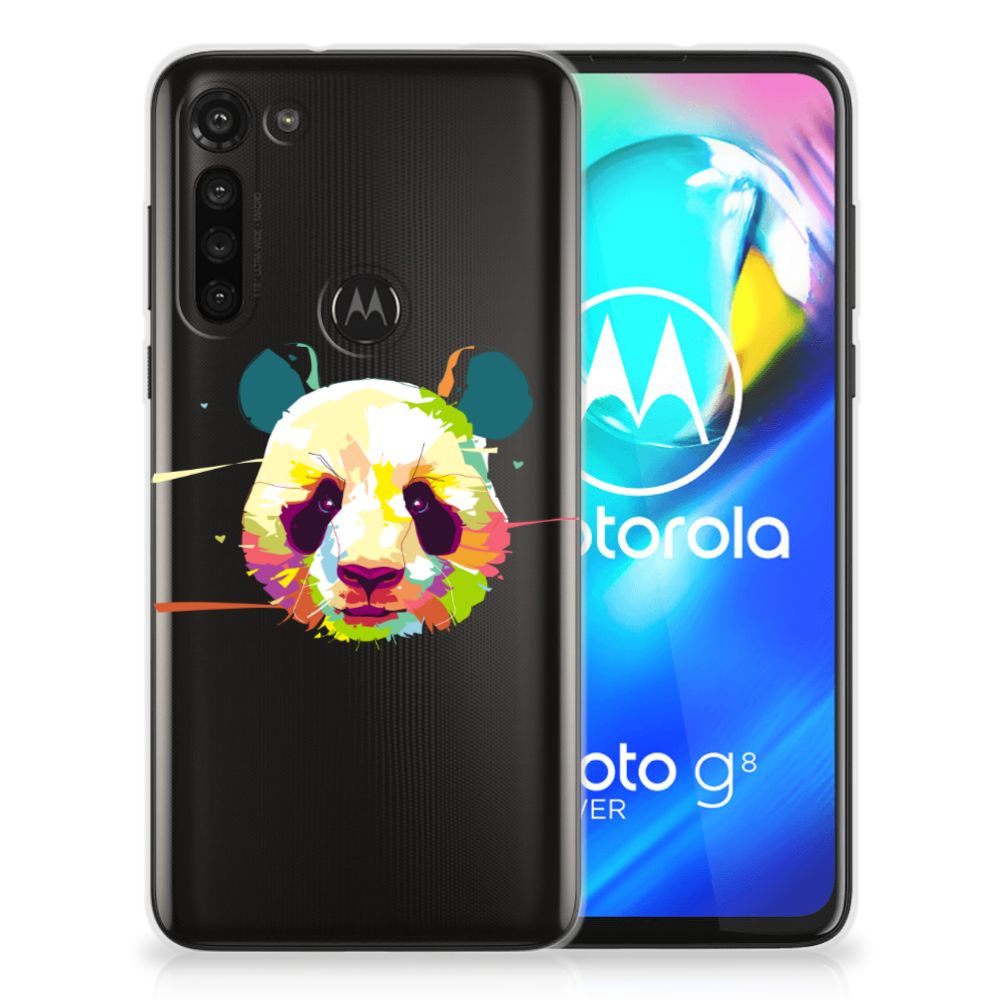Motorola Moto G8 Power Telefoonhoesje met Naam Panda Color