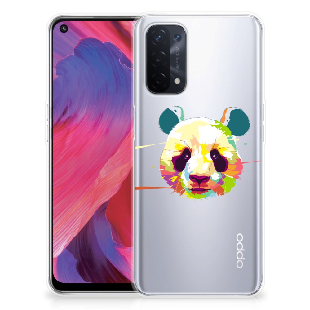 OPPO A74 5G | A54 5G Telefoonhoesje met Naam Panda Color