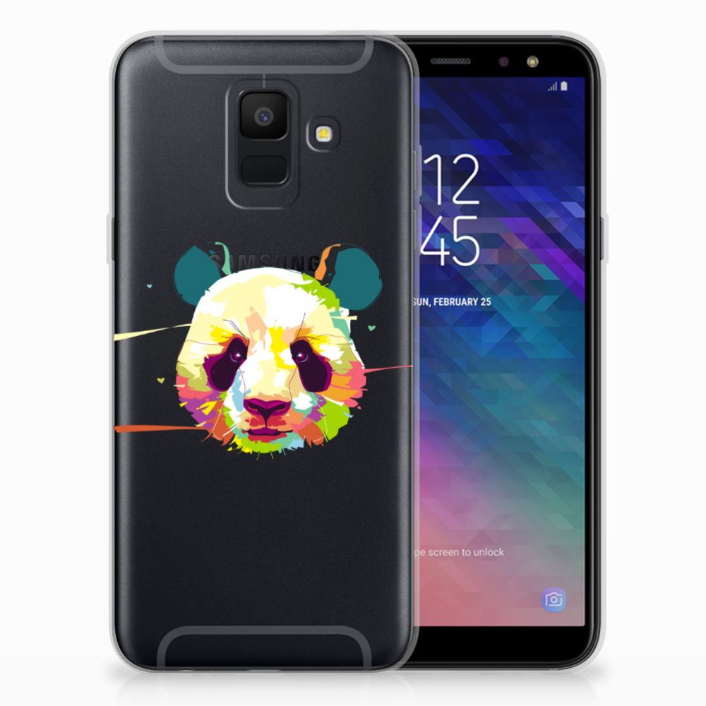 Samsung Galaxy A6 (2018) Telefoonhoesje met Naam Panda Color