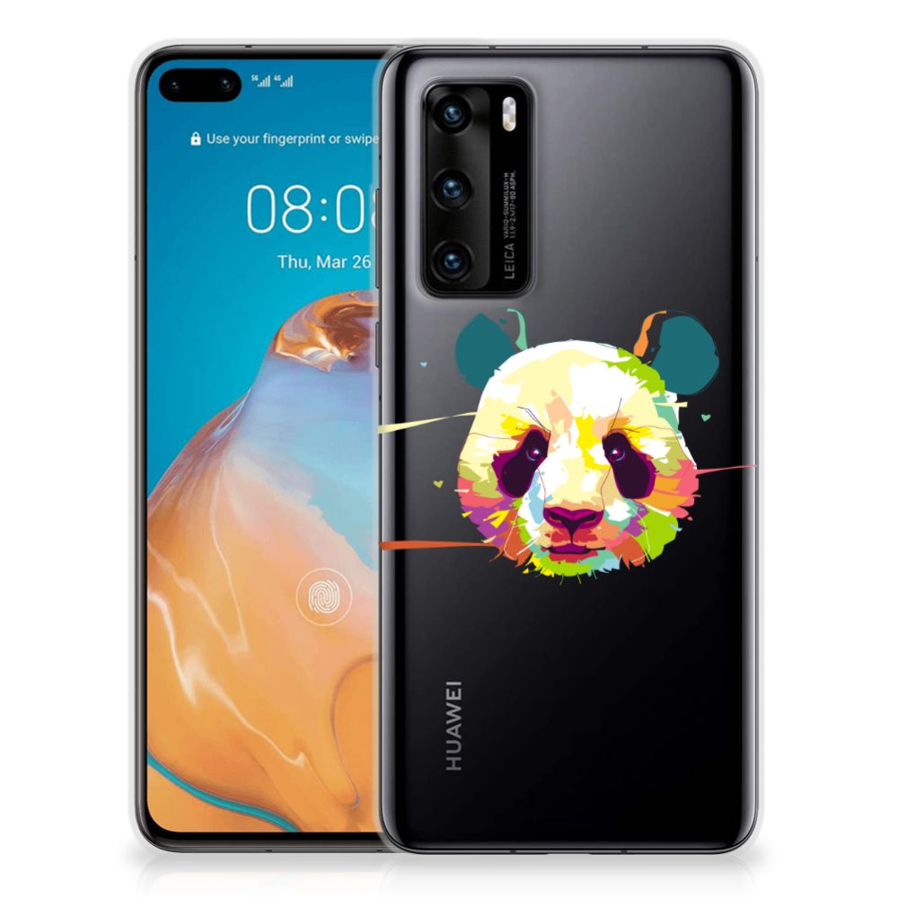 Huawei P40 Telefoonhoesje met Naam Panda Color
