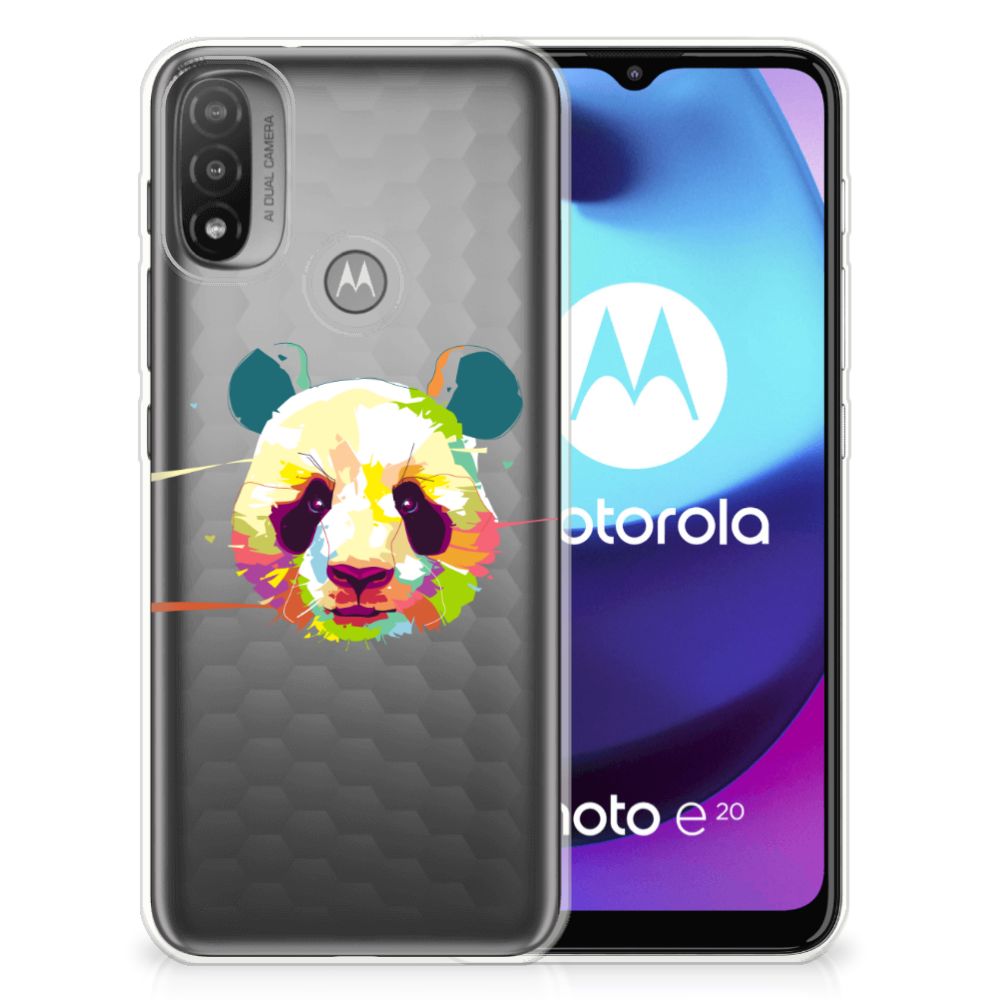 Motorola Moto E20 | E40 Telefoonhoesje met Naam Panda Color