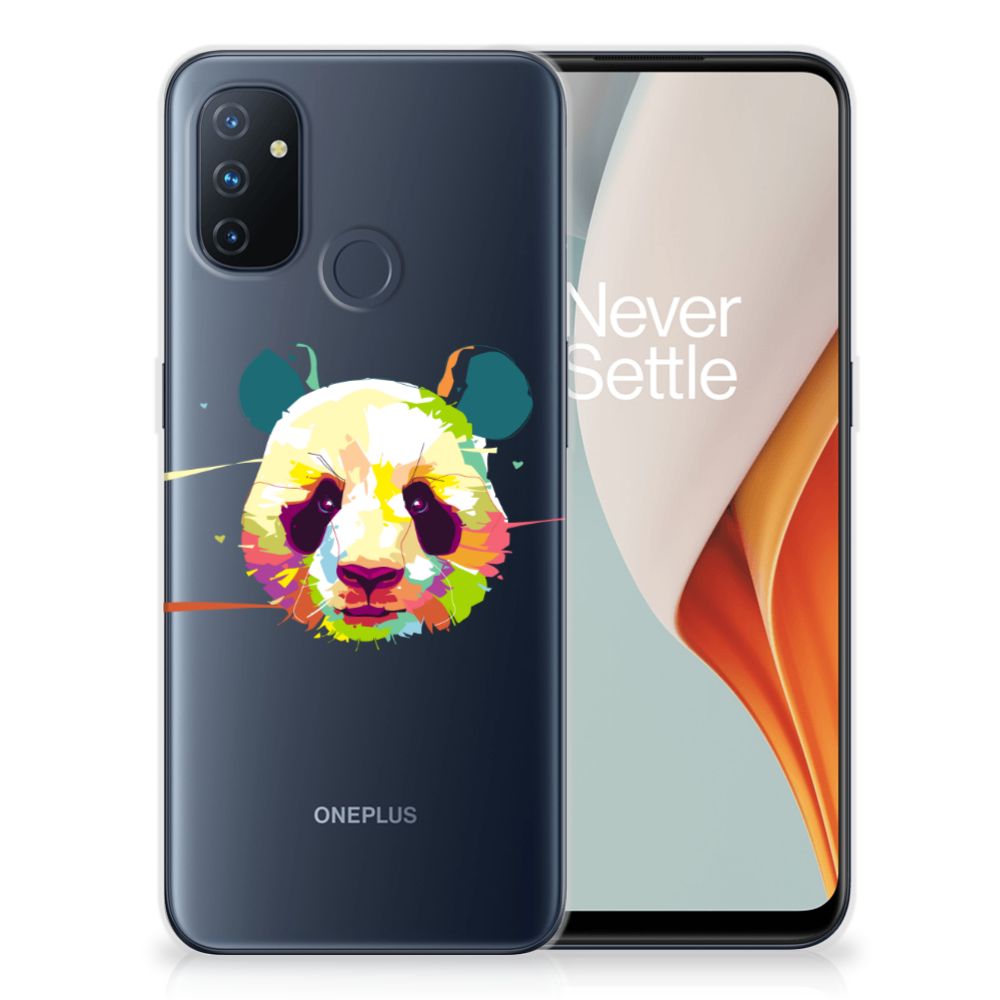 OnePlus Nord N100 Telefoonhoesje met Naam Panda Color