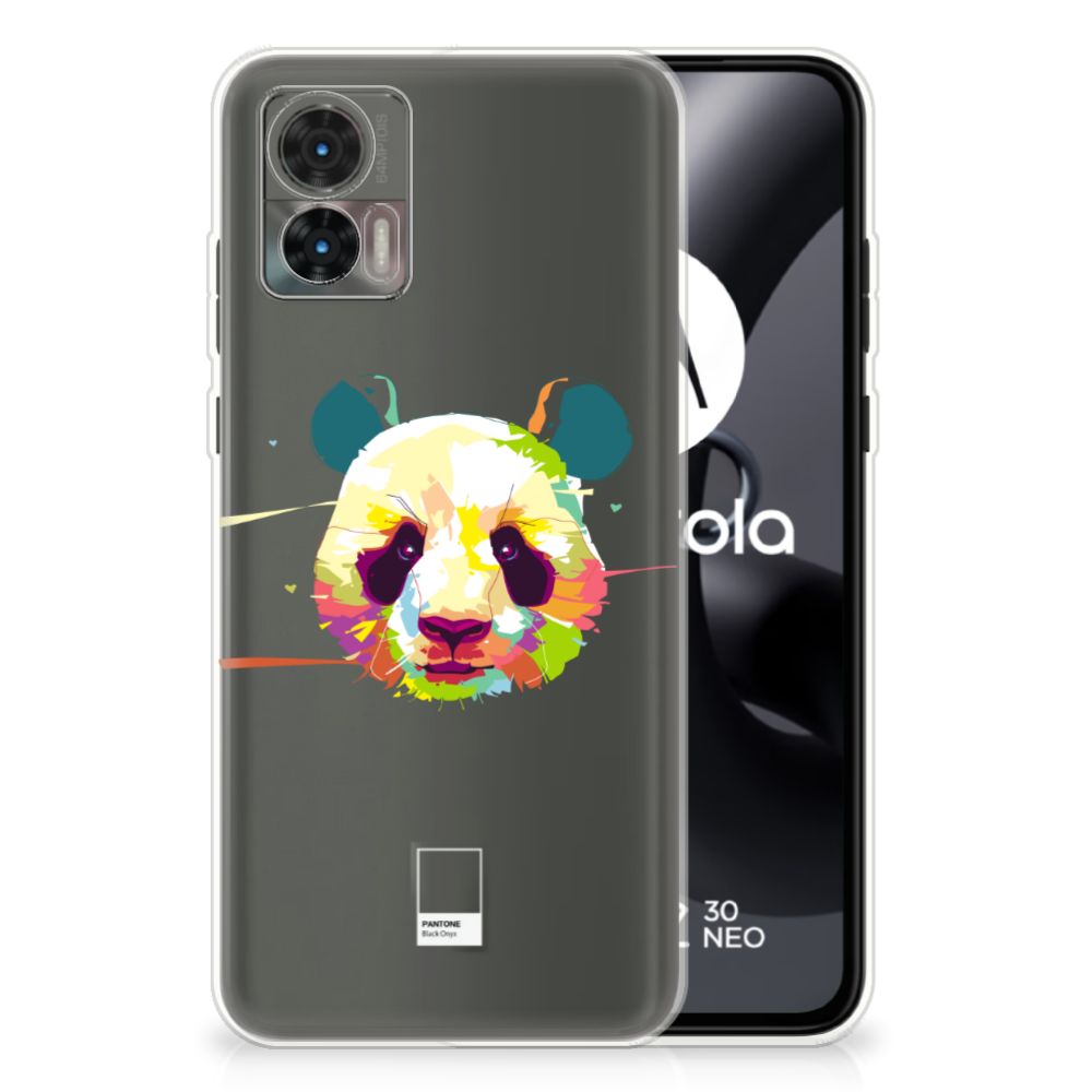 Motorola Edge 30 Neo Telefoonhoesje met Naam Panda Color