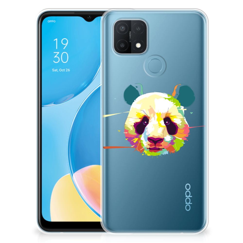 OPPO A15 Telefoonhoesje met Naam Panda Color