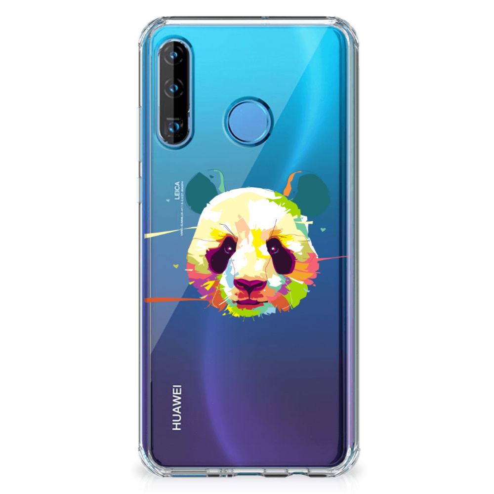 Huawei P30 Lite Stevig Bumper Hoesje Panda Color