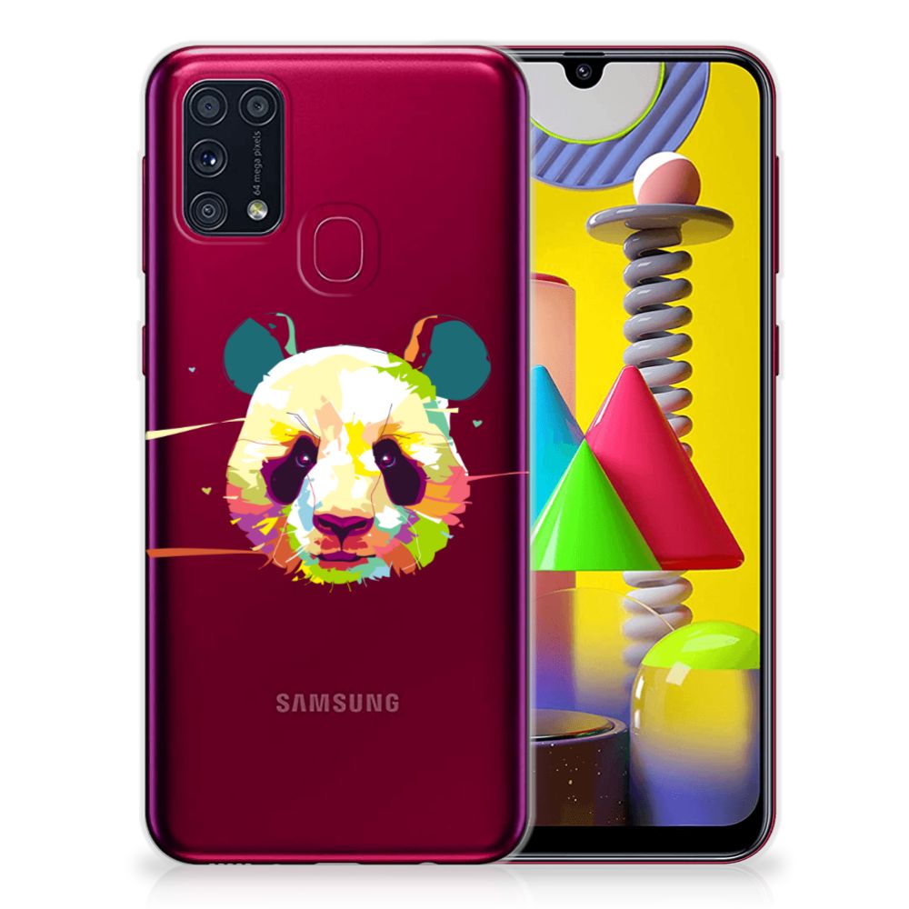 Samsung Galaxy M31 Telefoonhoesje met Naam Panda Color