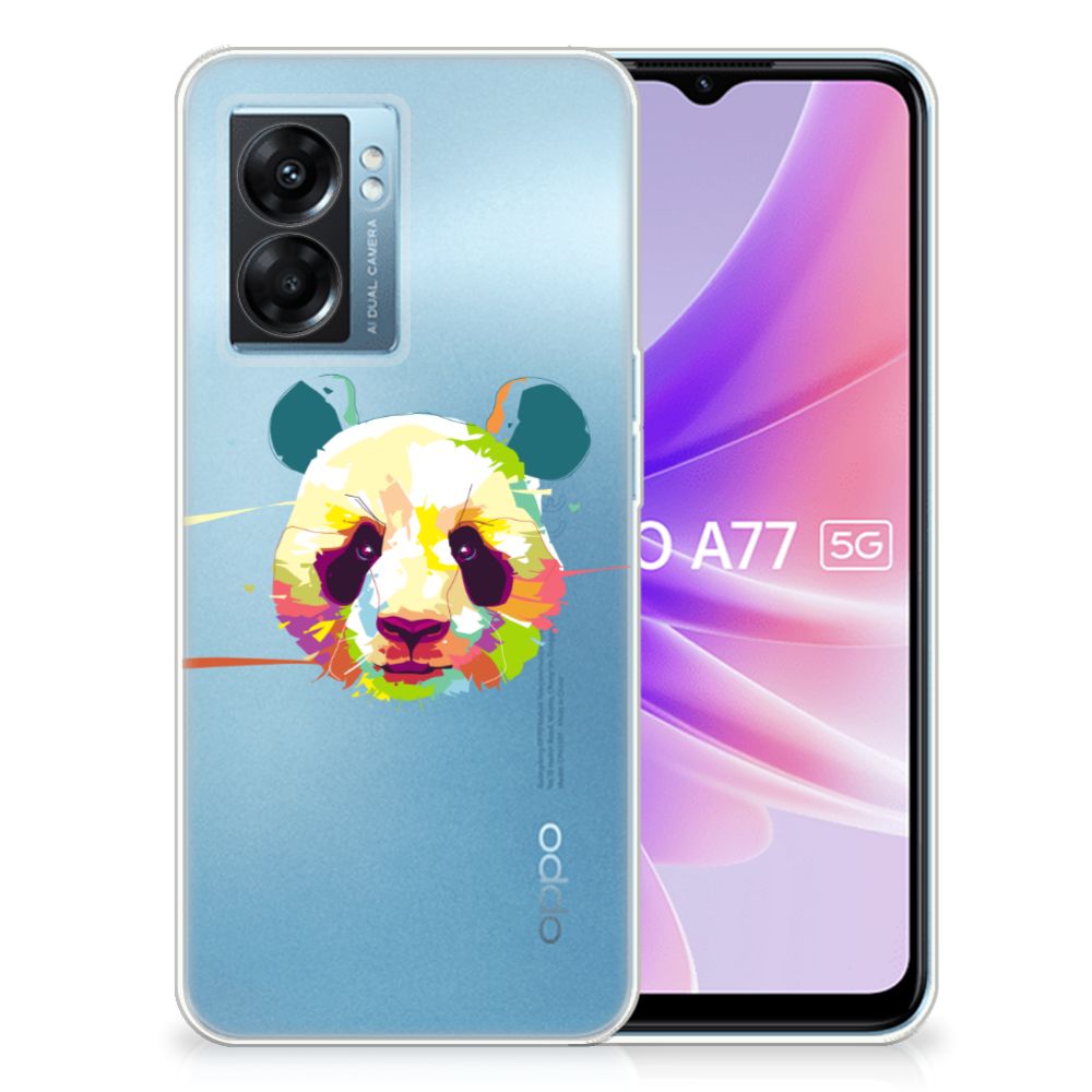 OPPO A77 | A57 5G Telefoonhoesje met Naam Panda Color