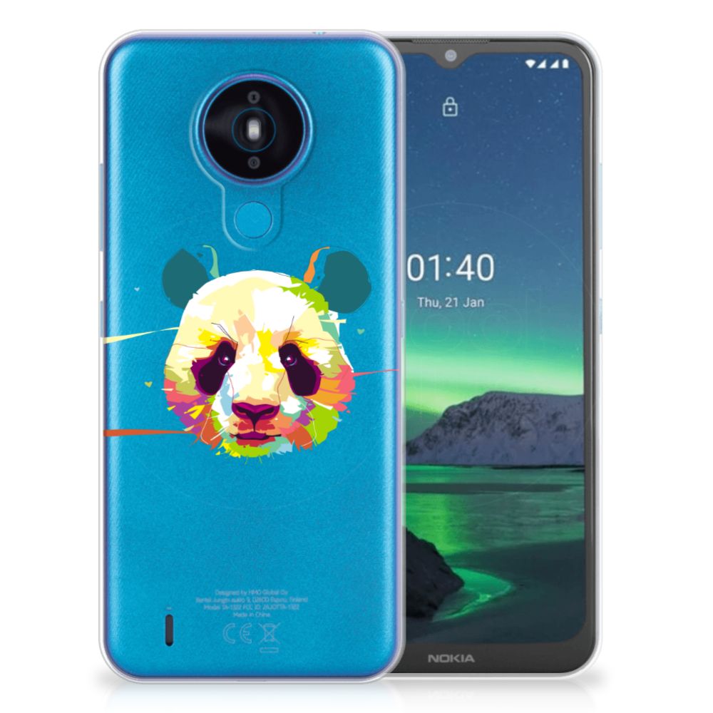 Nokia 1.4 Telefoonhoesje met Naam Panda Color