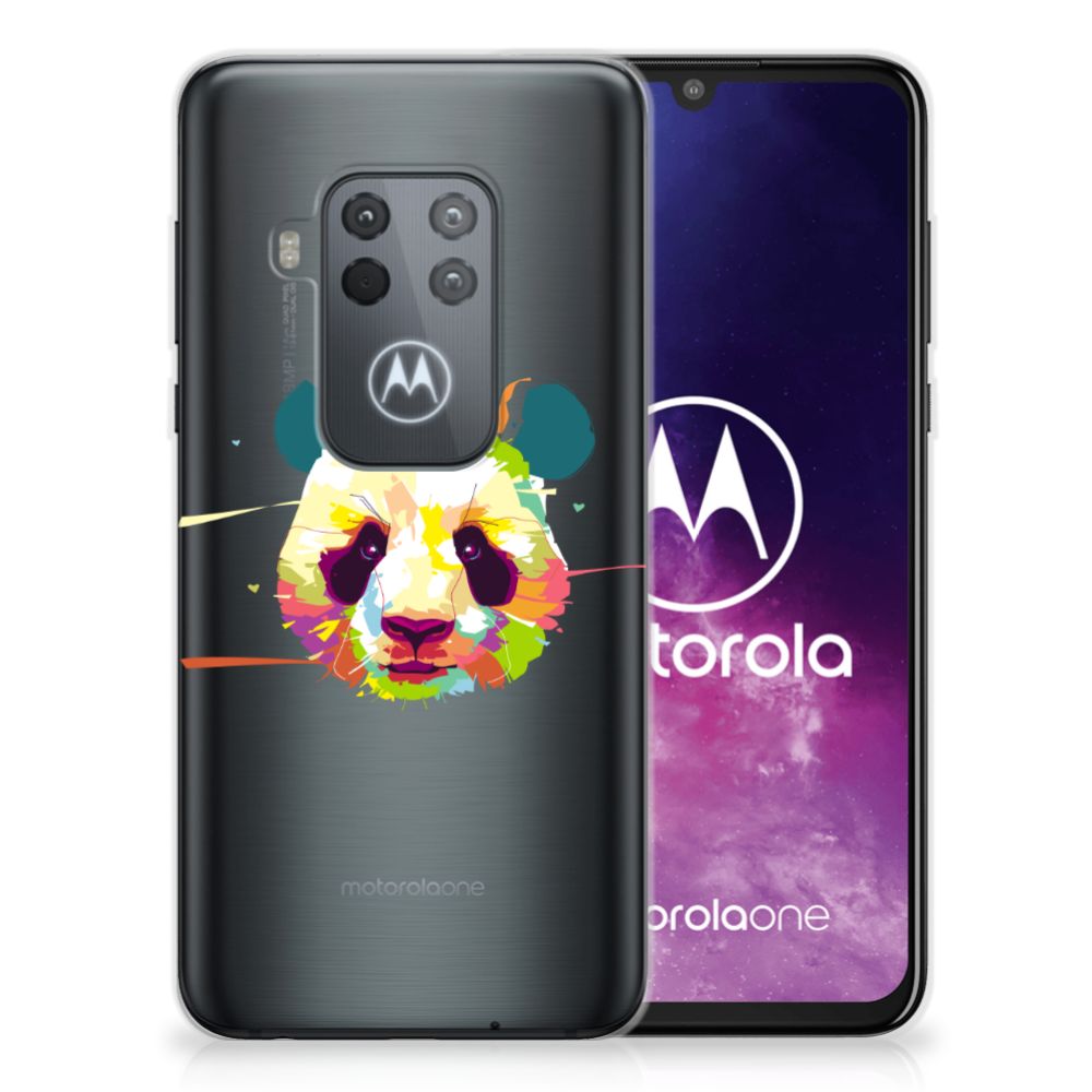Motorola One Zoom Telefoonhoesje met Naam Panda Color